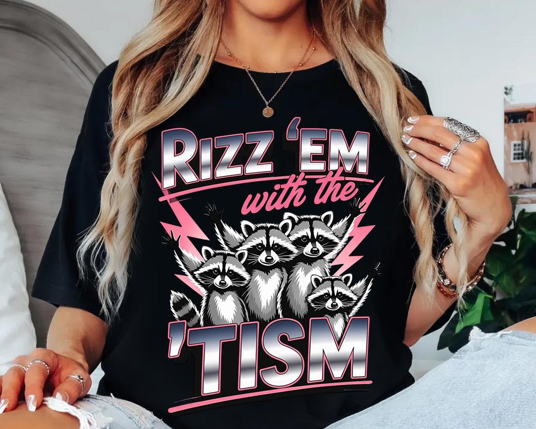 Autistic Rizz Kid Rizz 'em With the 'TISM PNG, Raccoon Autism Awareness, Autistic Pride ...