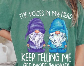 Funny Gnome PNG Design: The Voices in My Head Clipart (Digital Download)