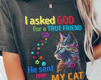 True Friend Cat PNG Design: Colorful Cat Lover Gift (Digital Download)