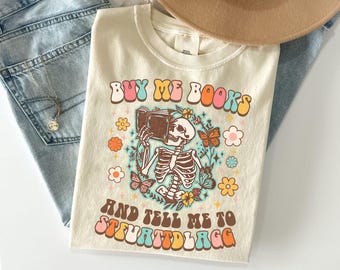 Funny Retro Reading PNG: "Buy Me Books" Sublimation Design (Digital Download