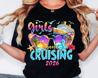 Girls Cruise 2026 PNG : Clipart de lunettes de soleil, vacances tropicales (téléchargement numérique