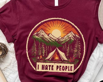 I Hate People Camping PNG – Funny Anti-Social Clipart (Digital Download)