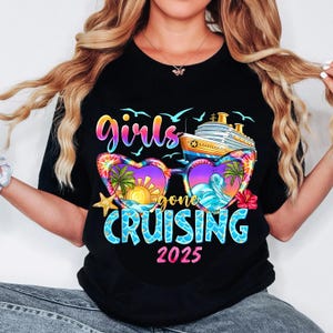 Girls Gone Cruising 2025 PNG, Cruise Squad Sunglasses Clipart, Girls Trip Cruise Shirt Sublimation, Tropical Vacation Digital Download