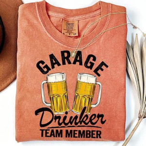 Garage Drinker Team Member PNG - Beer Mug Graphic for DIY Shirts, Funny Sublimation Designs, Bar Gifts, and Beer Lover Apparel