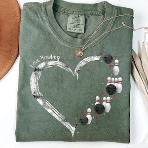 Love Bowling Heart, png-bestand: sublimatieontwerp T-shirt (digitale download)