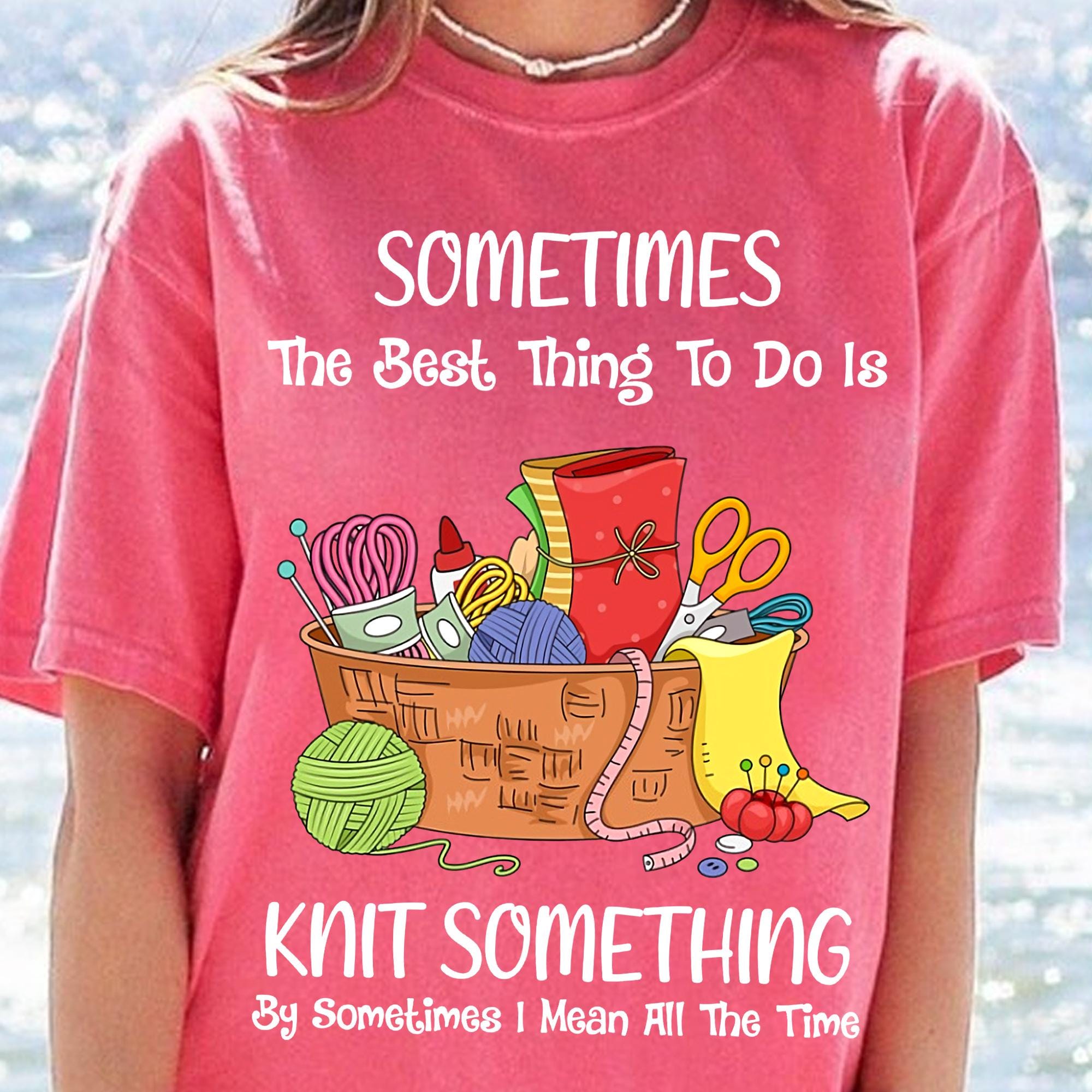 Knitting PNG Design - Knit Something Sublimation File - Yarn Lover Clipart - Craft Hobby Digital Art - Knitting Enthusiast Design