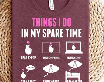 Funny Kpop Lover Clipart: Things I Do In My Spare Time (Digital Download)