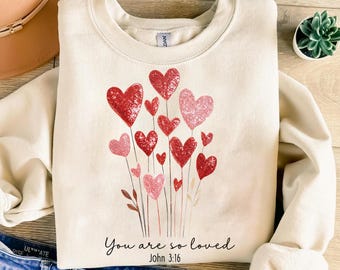 Eres tan amado (Juan 3:16), San Valentín cristiano PNG, Diseño de sublimación