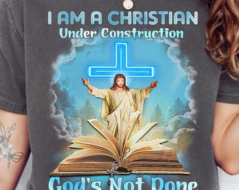 Christian PNG Design - Under Construction Bible Verse PNG - God’s Not Done with Me Yet PNG - Jesus Design - Faith-Based Sublimation File