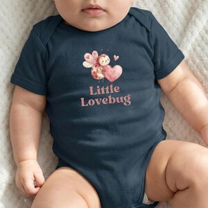 Little Lovebug Infant Bodysuit | Pink Ladybug Heart Baby Onesie | First Valentine Outfit | Cute Newborn Baby Shower Gift