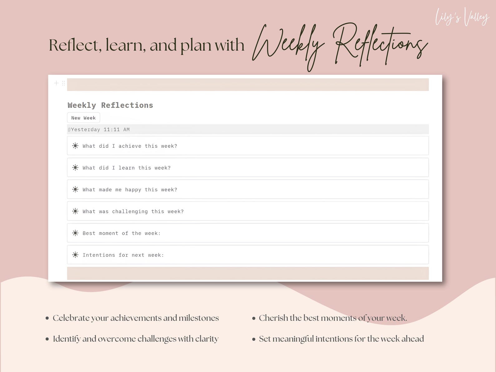 Simple Notion Customizable Simple Weekly Planner Notion Template | Customizable Digital Planner ...