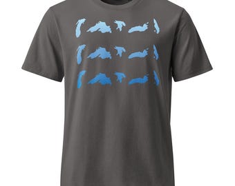 T-shirt Midwest Great Lakes / Cotone biologico / Lavaggio effetto vintage / Design originale