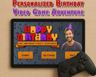 Personalized  Birthday Video Game Gift - Custom present gaming adventure! Gift for him, Gift for her, couples, all ages, for kids and adults