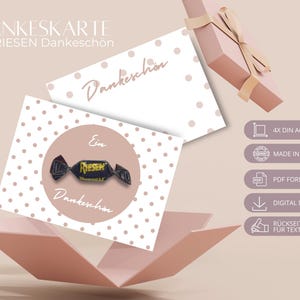 Dankeskarte - Ein RIESEN Dankeschön - PDF Download - Vorlage zum ausdrucken- Bedank dich einfach mal mit einer Kleinigkeit und lieben Worten