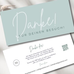 Danke für deinen Besuch - Dankeskarte digitaler Download als Canva Vorlage - mit QR Code - selber Drucken oder Drucken lassen DIN Lang