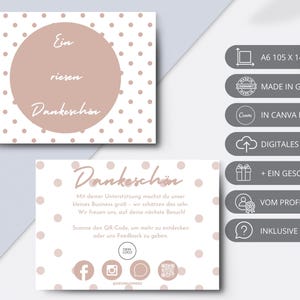 Un enorme agradecimiento - tarjeta de agradecimiento por las visitas de los clientes después de un servicio - espacio para chocolate o cepillos de pestañas - con código QR