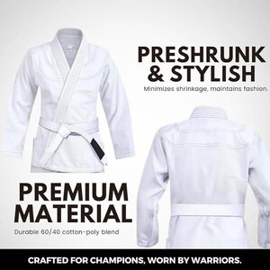 Costume BJJ Gi, kimono léger de Jiu Jitsu brésilien, MMA, tenue en coton prérétréci image 13