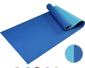 Tapis de fitness floral : tapis de yoga d'exercice antidérapant extra-épais avec sangle