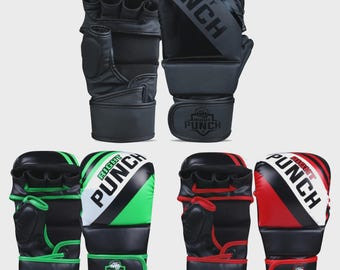 Hybrid MMA Sparring Gloves for Grappling, Kickboxing, Open Palm Martial Arts