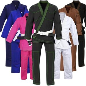 Costume BJJ Gi, kimono léger de Jiu Jitsu brésilien, MMA, tenue en coton prérétréci Grey