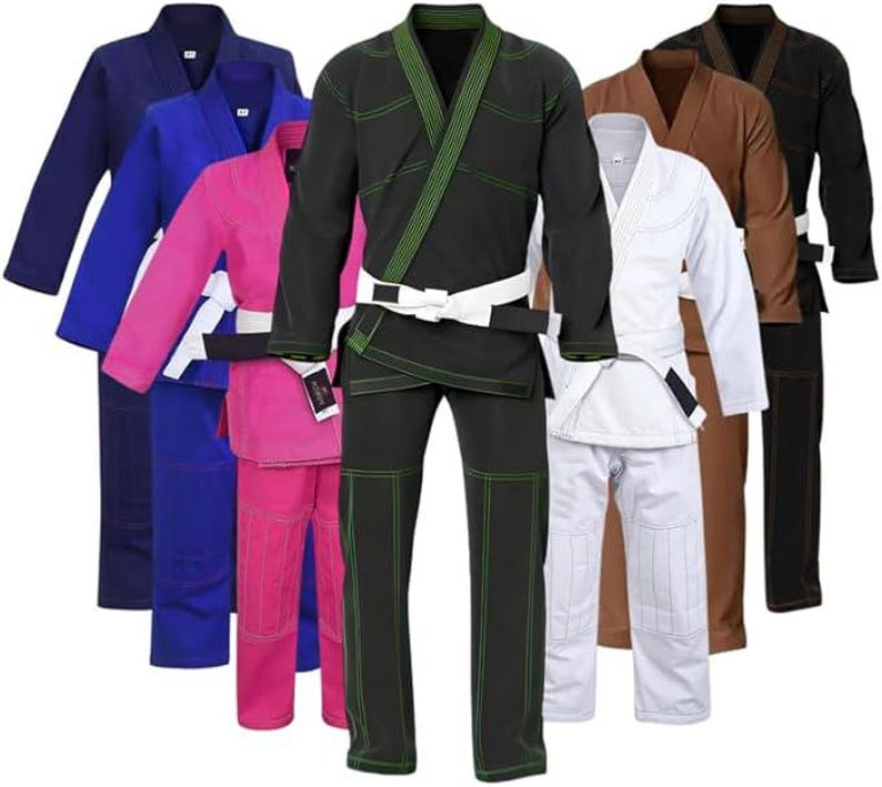 Costume BJJ Gi, kimono léger de Jiu Jitsu brésilien, MMA, tenue en coton prérétréci Grey