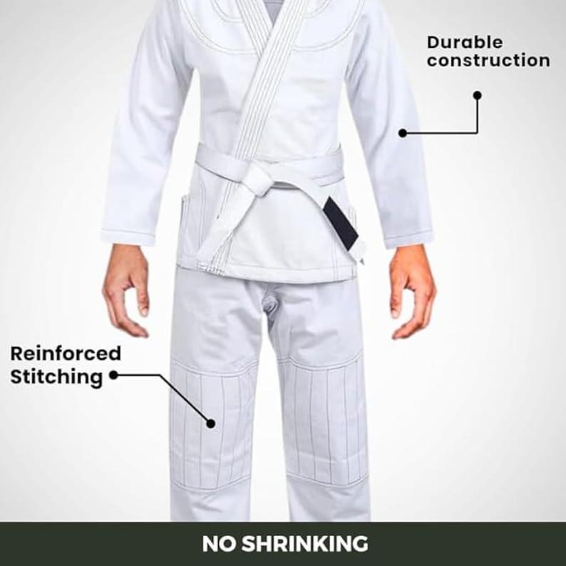 Costume BJJ Gi, kimono léger de Jiu Jitsu brésilien, MMA, tenue en coton prérétréci image 9