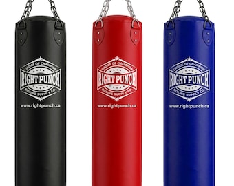 Sac de boxe en cuir PU non rempli avec chaîne Sac d'entraînement de boxe MMA robuste