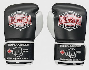 Cowhide Leather Boxing Gloves Training Sparring MMA Muay Thai Punching Bag Grey