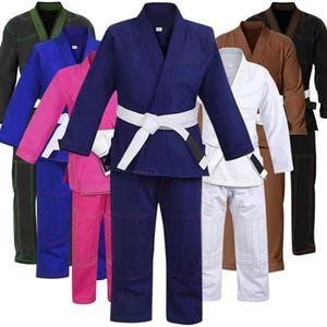 Costume BJJ Gi, kimono léger de Jiu Jitsu brésilien, MMA, tenue en coton prérétréci image 6
