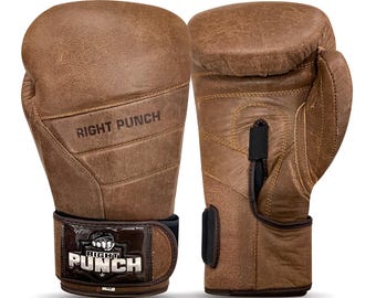 Cowhide Leather Boxing Gloves | Multi-Layer Padded, Muay Thai