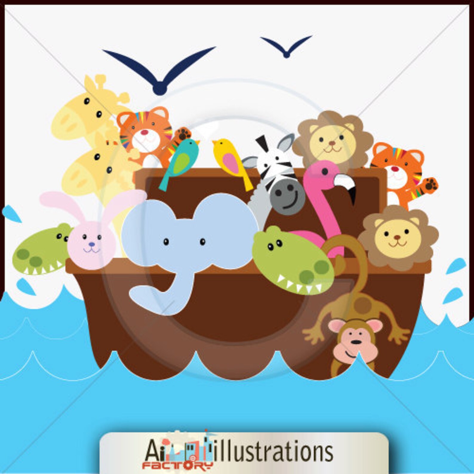 Noah's Arc clipart black and white png illustration clip | Etsy