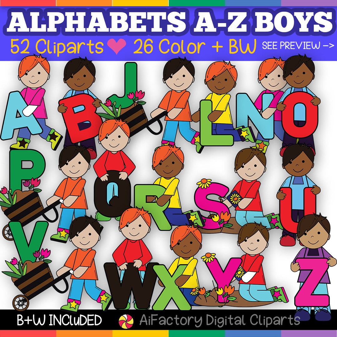 Alphabet Letters Clipart Bundle Teachers Clipart Alphabets - Etsy