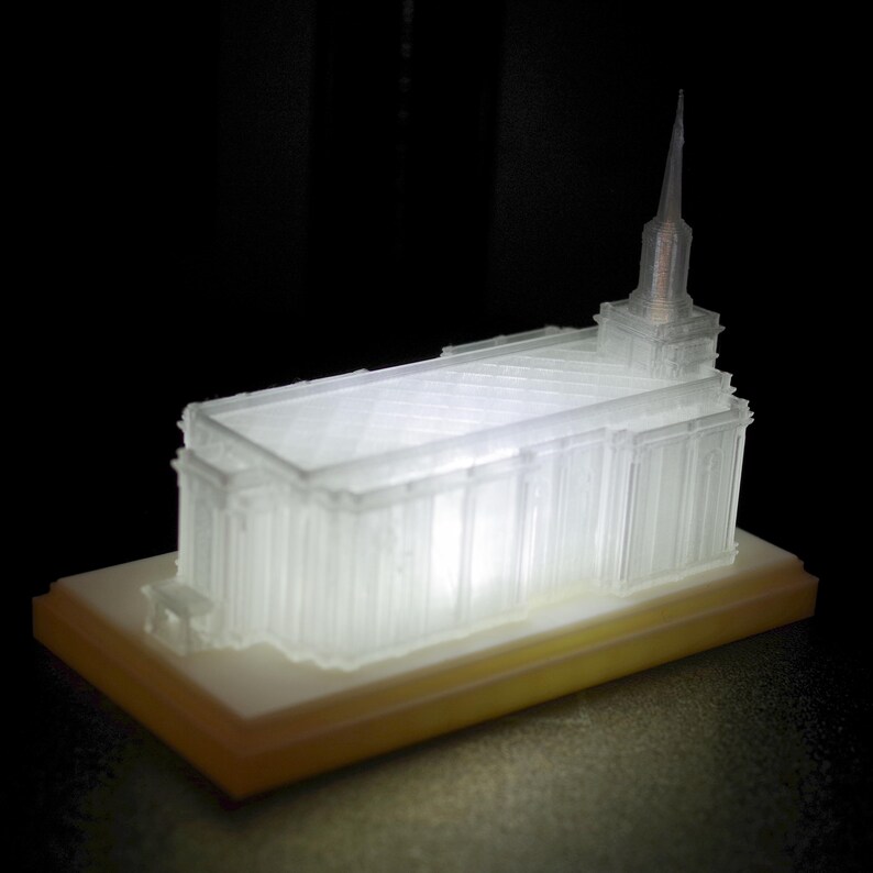 St Louis LDS Temple 3d Model With LED Light, USB Dimmer Switch & Wall ...