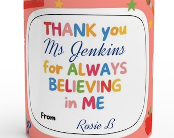 Personalized Teacher Mug, Custom Thank You Gift, Student Appreciation Ceramic Mug