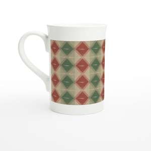 Charmante Vichy-Muster-Tasse - Porzellan-Kaffeetasse - Ideales Geschenk