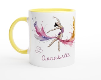Personalized Gymnast Mug – Watercolor Design, Gift for Gymnastics