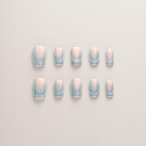 Iridescent Frosted Squoval Press-On Nails