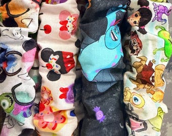 Monsters Inc, Avengers, Sponge Bob, Scooby Doo,Disney Scrunchie Lanyard: ID Badge Holder, Everyday Essentials