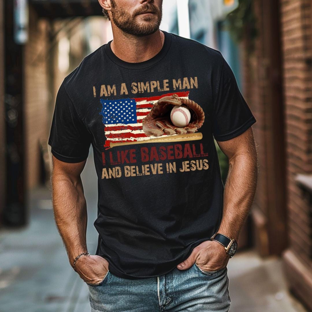 Simple Man Baseball & Jesus Shirt • Baseball Lover Tee | Made to Order ...
