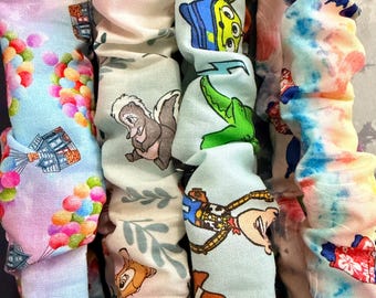 Stich, Up, Bambi, and Toy Story Scrunchie Lanyard: ID Badge Holder, Everyday Essentials