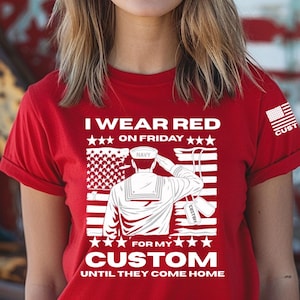 RED Friday Navy Tee | Support Deployed Heroes, Custom Dog Tag Shirt