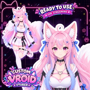 Modelo 3D VRoid personalizado para VTuber / Avatar VRM para streaming