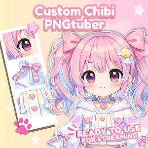 Custom Chibi PNGTuber Avatar | Cute Streaming Model | Kawaii PNGTuber
