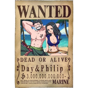 Custom Anime Potraits One Piece 'Wanted' Pirate Poster, Manga Pirate, Couple Potrait, Family, Pet Drawing Cartoon, Perfect Gift for Birthday
