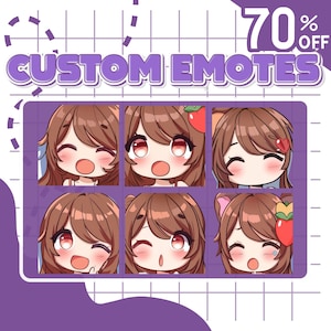 Emote Twitch personalizzate o emote di calcio / Emote Twitch per streamer Twitch, Facebook, Discord / Stile anime Chibi carino / Emote Twitch, Anime
