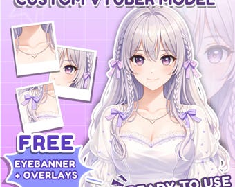 Custom Anime Vtuber Live2D Model Commission, Ready to use for stream