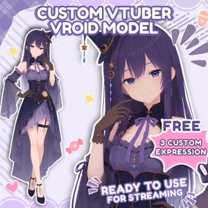 Benutzerdefinierter 3D-VTuber-Avatar | Personalisiertes Anime-VRoid-Modell | Sofort einsatzbereites VRM