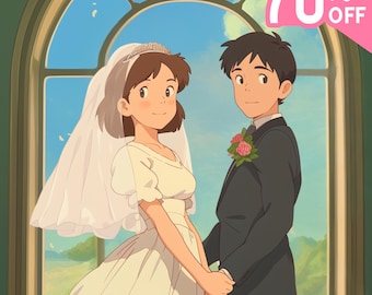 Custom Ghibli-Style Art | Anime Portraits for Couples, Families & Pets, Anime From Photo, Personalized Anime, Mother Day Gift
