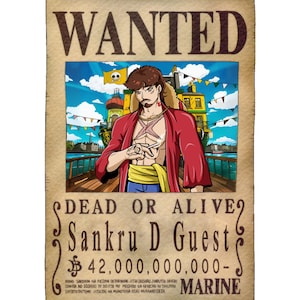 Benutzerdefiniertes One Piece Anime Portrait, benutzerdefiniertes Anime Steckbrief, personalisiertes Pirat Anime Geschenk, Anime Auftragsarbeit, Anime Style Portrait