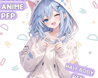 Custom Half Body Anime PFP | Female Anime Social Media Profile Picture